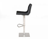 Industrial 43" Black Faux Leather Adjustable Bar Stool