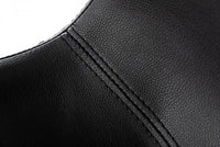 Industrial 43" Black Faux Leather Adjustable Bar Stool