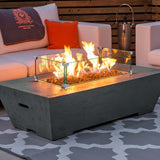 24" Rectangular Glass Fire Pit Flame Protector