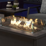 30" Rectangular Glass Fire Pit Flame Protector
