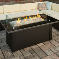 36" Rectangular Glass Fire Pit Flame Protector