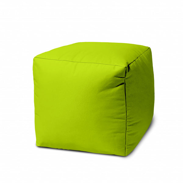 17  Cool Lemongrass Green Solid Color Indoor Outdoor Pouf Ottoman