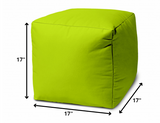 17  Cool Lemongrass Green Solid Color Indoor Outdoor Pouf Ottoman