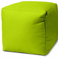 17  Cool Lemongrass Green Solid Color Indoor Outdoor Pouf Ottoman