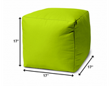17  Cool Lemongrass Green Solid Color Indoor Outdoor Pouf Ottoman