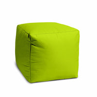 17  Cool Lemongrass Green Solid Color Indoor Outdoor Pouf Ottoman