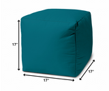 17  Cool Dark Teal Solid Color Indoor Outdoor Pouf Ottoman