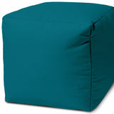 17  Cool Dark Teal Solid Color Indoor Outdoor Pouf Ottoman