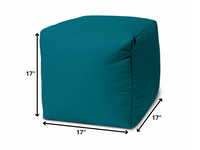 17  Cool Dark Teal Solid Color Indoor Outdoor Pouf Ottoman