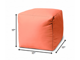 17  Cool Flamingo Coral Solid Color Indoor Outdoor Pouf Ottoman