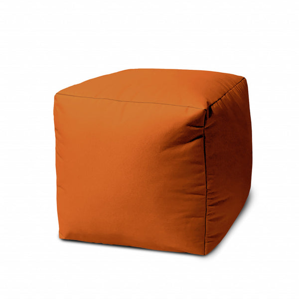 17  Cool Tera Cotta Orange Solid Color Indoor Outdoor Pouf Ottoman