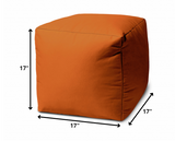 17  Cool Tera Cotta Orange Solid Color Indoor Outdoor Pouf Ottoman