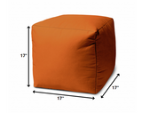 17  Cool Tera Cotta Orange Solid Color Indoor Outdoor Pouf Ottoman