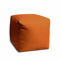 17  Cool Tera Cotta Orange Solid Color Indoor Outdoor Pouf Ottoman