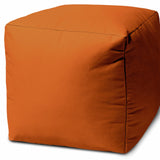 17  Cool Tera Cotta Orange Solid Color Indoor Outdoor Pouf Ottoman