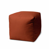 17  Cool Dark Amber Rust Solid Color Indoor Outdoor Pouf Ottoman