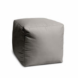 17  Cool Steely Silver Gray Solid Color Indoor Outdoor Pouf Ottoman