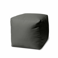 17  Cool Dark Gray Solid Color Indoor Outdoor Pouf Ottoman