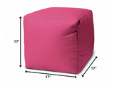 17  Cool Bright Hot Pink Solid Color Indoor Outdoor Pouf Ottoman