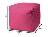 17  Cool Bright Hot Pink Solid Color Indoor Outdoor Pouf Ottoman