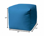 17  Cool Bright Teal Blue Solid Color Indoor Outdoor Pouf Ottoman