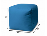 17  Cool Bright Teal Blue Solid Color Indoor Outdoor Pouf Ottoman