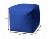 17  Cool Primary Blue Solid Color Indoor Outdoor Pouf Ottoman