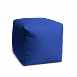 17  Cool Primary Blue Solid Color Indoor Outdoor Pouf Ottoman