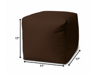 17  Cool Dark Chocolate Brown Solid Color Indoor Outdoor Pouf Ottoman