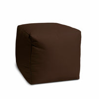 17  Cool Dark Chocolate Brown Solid Color Indoor Outdoor Pouf Ottoman