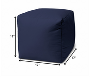 17  Cool Warm Indigo Blue Solid Color Indoor Outdoor Pouf Ottoman