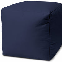 17  Cool Warm Indigo Blue Solid Color Indoor Outdoor Pouf Ottoman