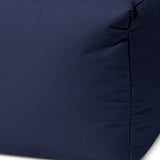 17  Cool Warm Indigo Blue Solid Color Indoor Outdoor Pouf Ottoman