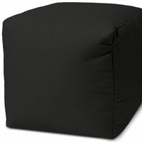 17  Cool Jet Black Solid Color Indoor Outdoor Pouf Ottoman