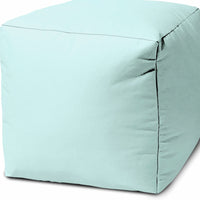 17  Cool Pale Aqua Solid Color Indoor Outdoor Pouf Cover