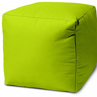 17  Cool Lemongrass Green Solid Color Indoor Outdoor Pouf Cover