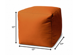 17  Cool Tera Cotta Orange Solid Color Indoor Outdoor Pouf Cover