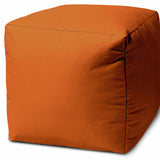 17  Cool Tera Cotta Orange Solid Color Indoor Outdoor Pouf Cover