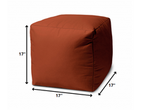 17  Cool Dark Amber Rust Solid Color Indoor Outdoor Pouf Cover