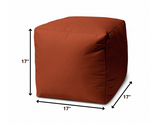 17  Cool Dark Amber Rust Solid Color Indoor Outdoor Pouf Cover