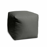 17  Cool Dark Gray Solid Color Indoor Outdoor Pouf Cover