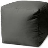17  Cool Dark Gray Solid Color Indoor Outdoor Pouf Cover