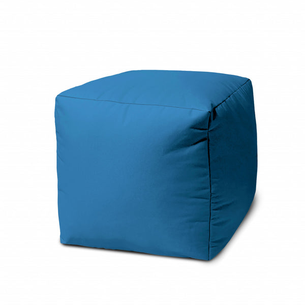17  Cool Bright Teal Blue Solid Color Indoor Outdoor Pouf Cover