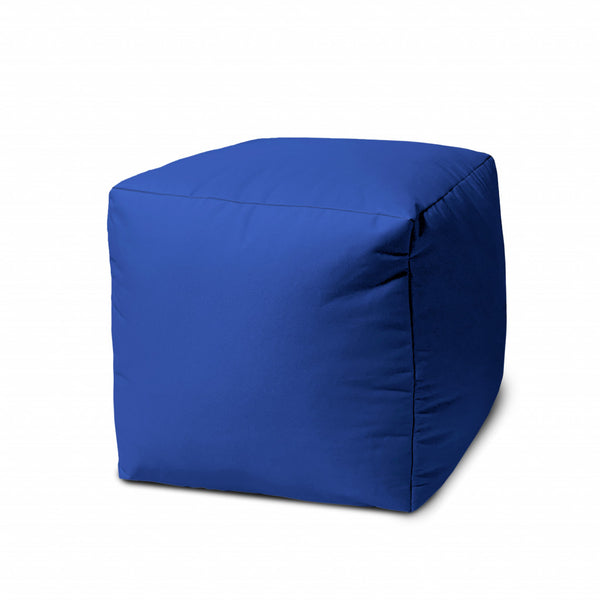 17  Cool Primary Blue Solid Color Indoor Outdoor Pouf Cover