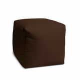 17  Cool Dark Chocolate Brown Solid Color Indoor Outdoor Pouf Cover