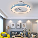 Blue Compact LED Fan and Light