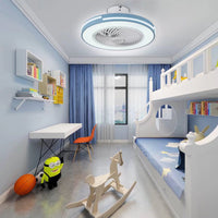 Blue Compact LED Fan and Light