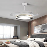 Asymmetric White Ceiling Lamp And Fan