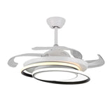 Asymmetric White Ceiling Lamp And Fan