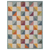 8? x 10? Orange Gray Triangle Indoor Outdoor Area Rug